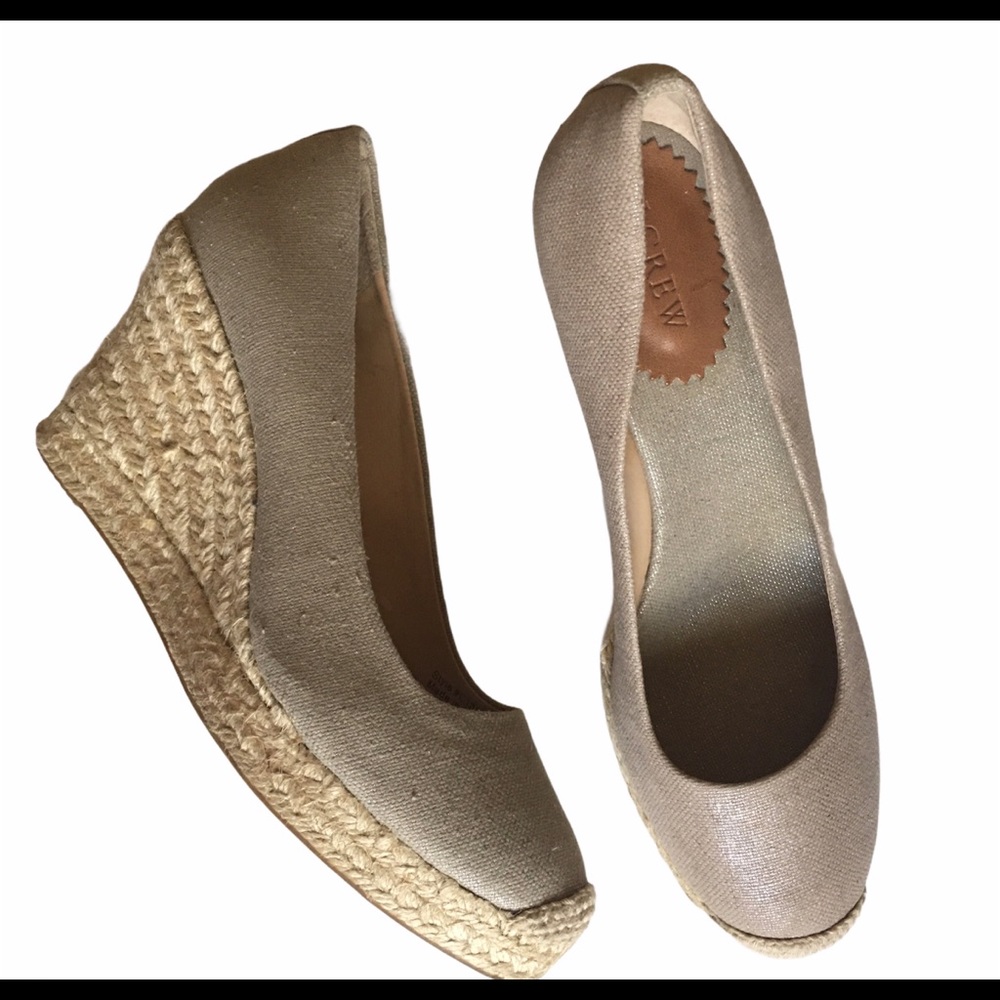 J. Crew Seville Espadrille Wedge Shoes Size 10